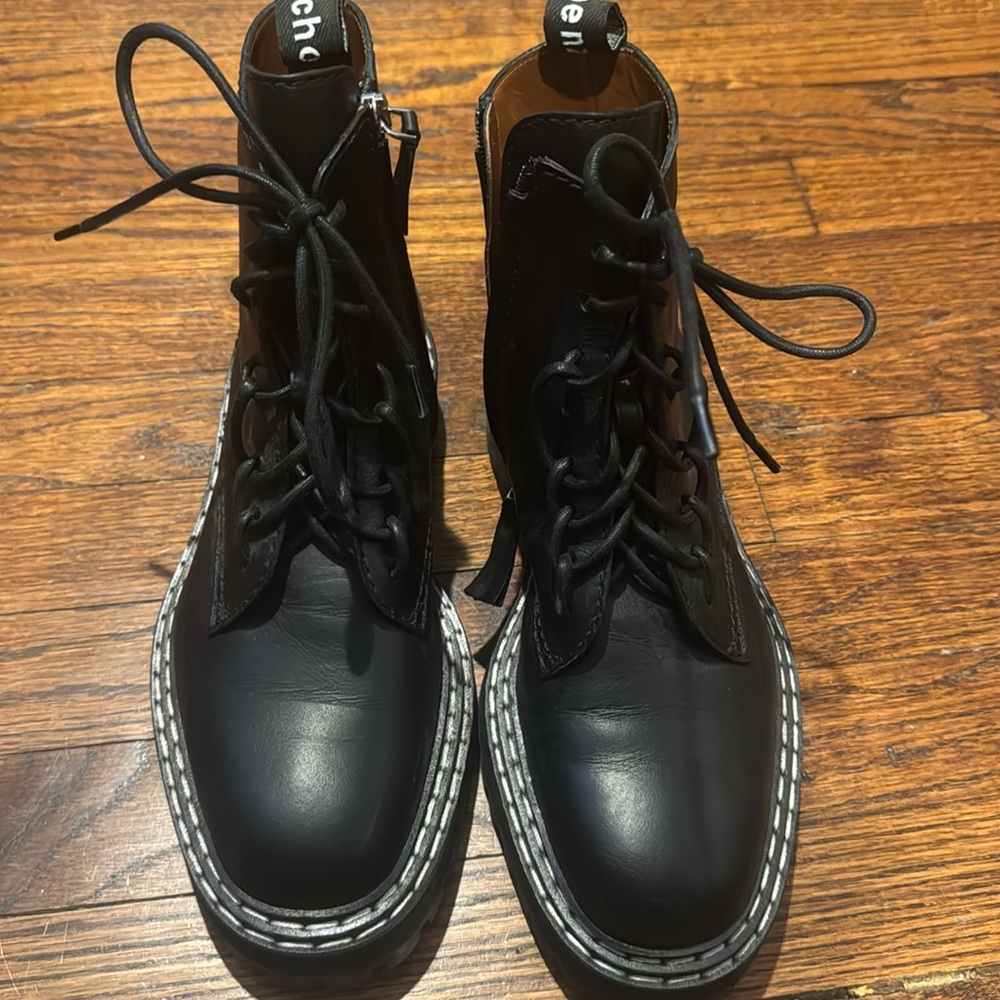 Proenza Schouler Black Combat Ankle Boots lace up 39 - Picture 4 of 7